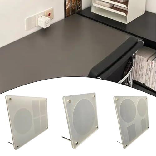 SageFurned Soporte de exhibición de acrílico blanco para 2 CD y 2 tarjetas, presentación transparente con ranuras, soporte resistente a los golpes para fotos y tarjetas coleccionables, 25 x 28 cm