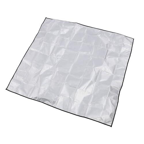 Estera Ignífuga Plateada, Almohadilla Duradera Resistente Al Calor de 39 Pulgadas para Parrilla Al Aire Libre y Fogata, Papel de Aluminio, Resistente Agua y Aceite