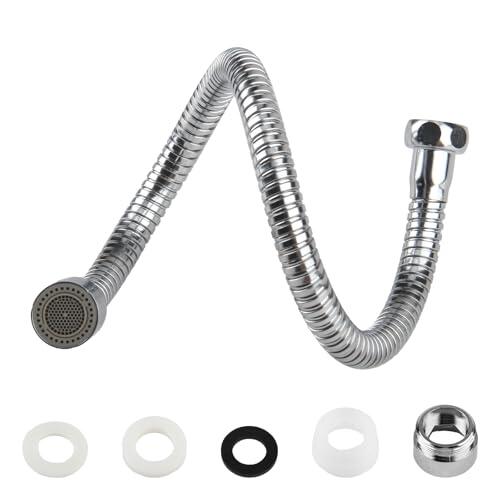 CHENYU Alargador Grifo Cocina Fregadero 50cm Acero Inoxidable | 360° Extensión Para Grifo de Cocina Ajuste de 2 Velocidades Aplicable A Las Escuelas de Apartamentos de Bar