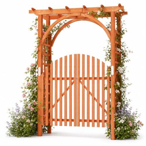 Transforma tu jardín con el elegante arco de madera de abeto COSTWAY