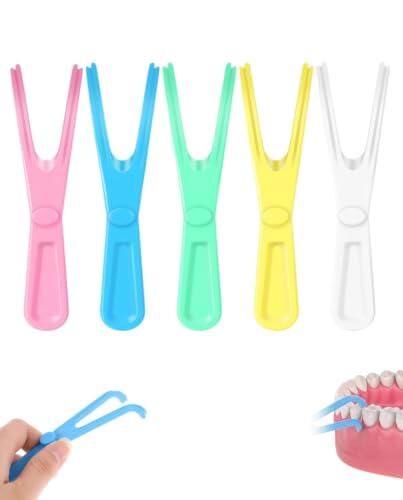 Zeayebsr 5Pcs Floss Pick,Soportes de Hilo Dental Reutilizables,Titular de la Seda Dental,Soportes Hilo Dental,Limpieza de Dientes Limpieza de Boca,para limpieza de Dientes,Familia,Hotel,Viajes