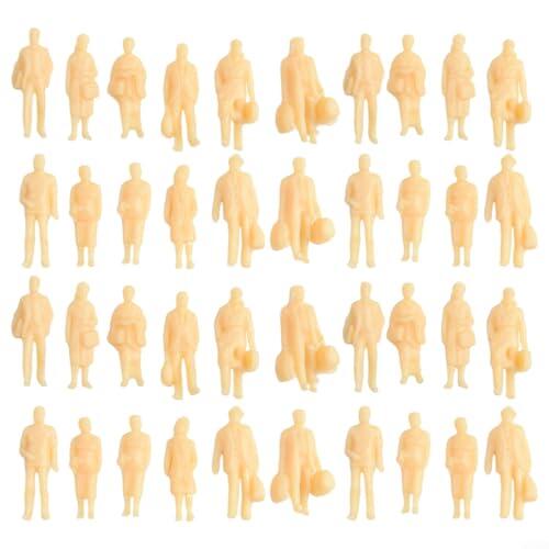 60 figuras de modelo a escala H0 1:87, personas de plástico sin pintar para diseños ferroviarios y dioramas, posturas de pie de 22 mm