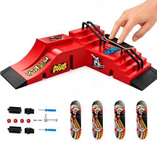 Domina los mejores trucos de skate con este set de rampas y fingerboards SGZIOO
