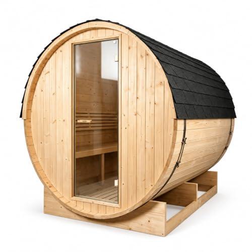 Transforma tu jardín en un spa privado con la sauna de barril Nix de abeto