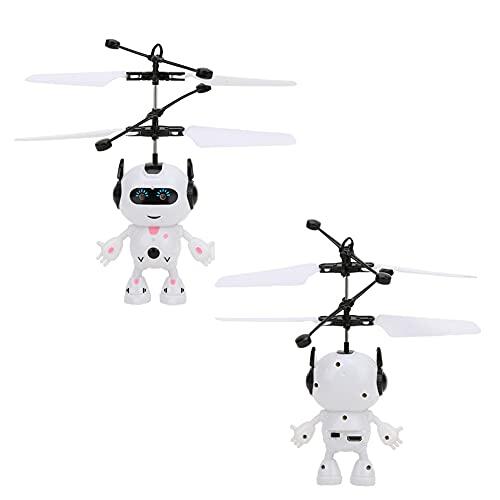 Hidyliu Juguete Robot de Inducción Manual Tecnología Infrarroja Duradera para Niños Diversión en Interiores Plástico 1 Unidad (Robot Blanco)