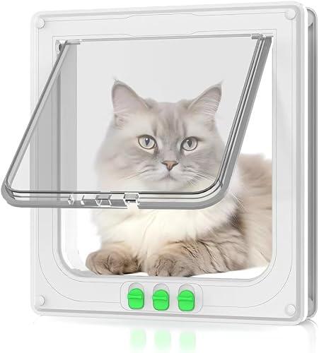 Puerta para Gatos, Puerta para Mascotas, para Interior y Exterior, Tamaño L | Fácil Instalación,Acrílico Gateras Mascotas,Gatera para Mascotas Pequeño,Puerta para Mascotas para Gatos y Perros Pequeños