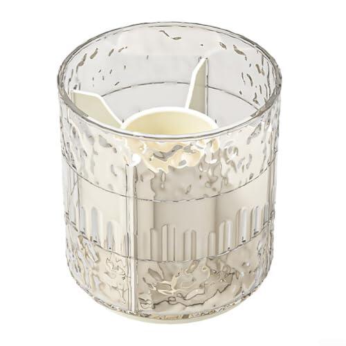 Soporte para bolígrafos de almacenamiento de escritorio, organizador giratorio de 360 grados, rejilla interior extraíble, patrón de onda transparente, antideslizante, gran capacidad, suministros de