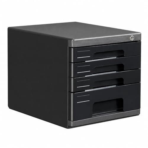 Organizador de archivos A4, armario de almacenamiento de documentos con cerradura de 4 capas con cajones para gestión de documentos de oficina y hogar, ideal para organizar archivos importantes