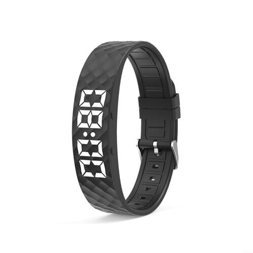 MoSundi Reloj inteligente con monitor de salud con análisis de sueño, seguimiento del estrés, 45 días para duración de la batería, carga USB, compatible con iOS para Android (negro)