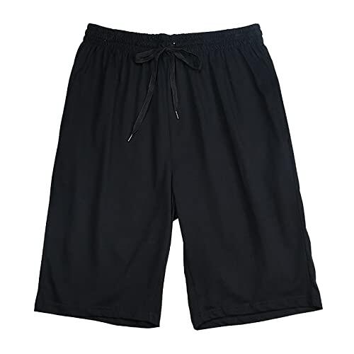 Pantalones cortos Kordelzug para hombre con poliéster, con aspecto de einfarbigem, con forma de paso, con perfil de hospital, Fuer Sommer, Alltag und Urlaub bei alltaglichem Wochenendstil, Negro, S