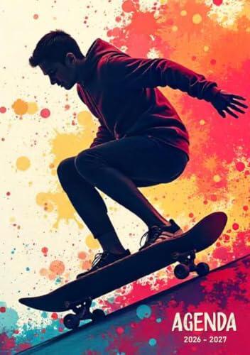 Agenda Scolaire 2026-2027: Skateboard - 1 Jour Par Page | Organisateur et Planificateur Journalier pour Étudiants Collège, Lycée