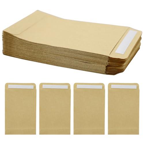 50 bolsas de papel kraft con bolsa de regalo, 9 x 6 cm, mini sobres kraft para almacenar caramelo, baratijas, pequeño objeto