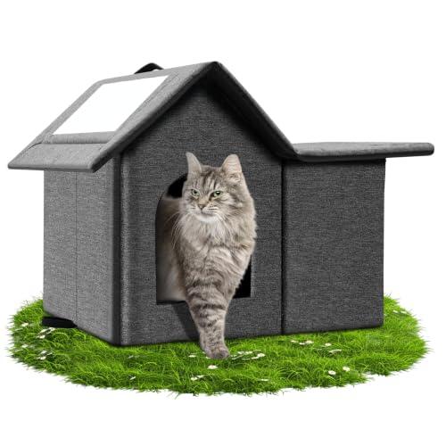Refugio Exterior para Gatos WHDPETS: Protección y Confort Todo el Año