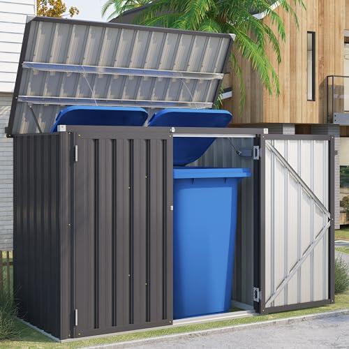 Soluciones de almacenamiento exterior: análisis del cobertizo metálico YODOLLA para cubos de basura