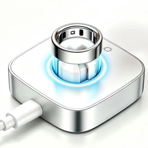 Cargador inteligente compatible con Ou-ra Ring Gen 5, (tamaños 6/7/8/9/10/11/12), base de carga rápida con cable USB-C (no compatible con Ring Gen 3 y Ring Gen 4)