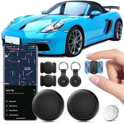 GPS Coche Localizador, 2PCS GPS Coche localizador Compatible con Google Find Hub (Sólo Android) Magnético Android Tracker Tag Rastreador Oculto, Localizador GPS para Car Sin cuota Mensual (Negro)