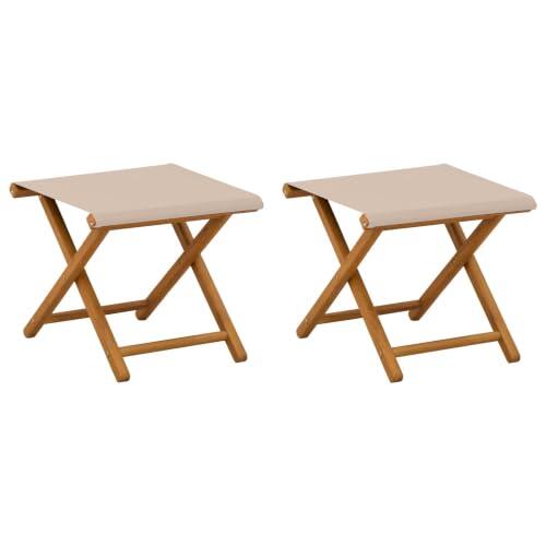 vidaXL Silla de terraza 2 pcs Madera de Eucalipto Maciza Beige
