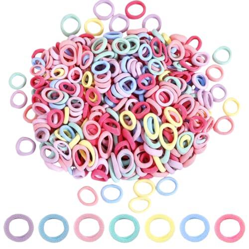 IGXX 500 Gomas para el pelo, algodón suave, sin costuras ni metales, multicolor, para bebé y niña