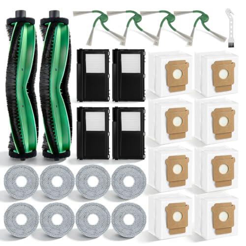27 piezas accesorios para iRobot Roomba Plus 415/416/515/516/576 Combo | Repuesto para Plus 415 Combo/515 Combo, 2 Cepillo Giratorio 4 Cepillos Lateral 4 Filtros 8 Paños de Fregona 8 Bolsas de Polvo