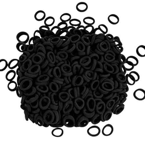 IGXX, 500 gomas elásticas para cabello, sin costuras para niñas pequeñas, juego de lazos para el cabello, negro