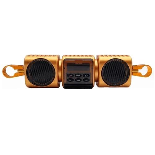 DML7TC Altavoz Sonidos Altavoz para Motocicleta con Amplificador Incorporado, Entradas Inalámbricas Y Auxiliares Radio FM Reproductor MP3 Metal para Bicicletas Todoterreno