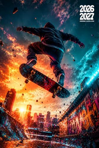 Agenda Scolaire 2026-2027 Skateboard: Prenez le contrôle de votre temps et avancez sereinement vers vos objectifs grâce à notre Planificateur ... Primaire, Collège et Lycée | Rentrée scolaire