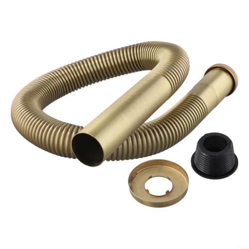 Tubo de sifón de latón flexible de 80 cm para lavabo de baño