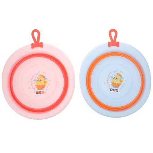 CVUTOVO Palangana Bebe Varios estilos de Pp Dibujos Animados 2 Piezas Plegable Fácil de Limpiar para Recién Nacidos, Adecuado para Uso Doméstico y Camping Varios estilos