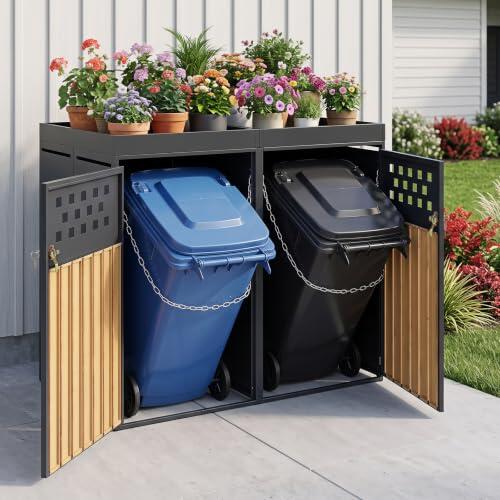 Solución definitiva para el orden exterior: Análisis del cobertizo de acero para cubos de basura COSTWAY