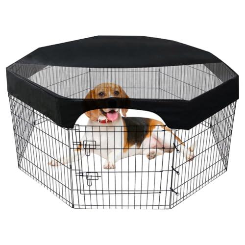 Cubierta para Parque de Juegos para Perros, Parte Superior Octogonal a Prueba de Sol, Transpirable para bolígrafo para Mascotas de 24 Pulgadas y 8 Paneles, Solo Sombra y Cubierta de Seguridad