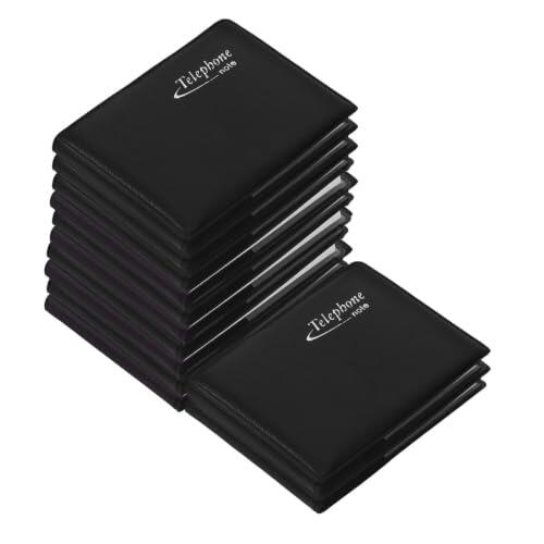 Pequeña Libreta de Direcciones y Teléfonos de Bolsillo, 12 Piezas | Papel Negro de Superficie Lisa, Fácil de Llevar y Uso Prolongado, Agenda Telefónica Personal