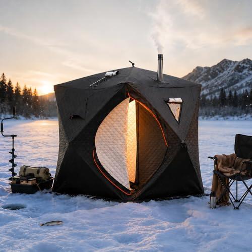 Refugio para Pesca en Hielo de Montaje Rápido, Tienda Pop-Up Aislada