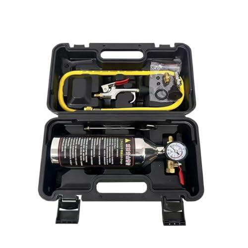 AC Flushing Kit – Cleaning Tool Set With Canister Gauge Hose Fittings | AC Line Flush 1000mI For Car RV Home Garage Workshop HVAC Cooling Truck