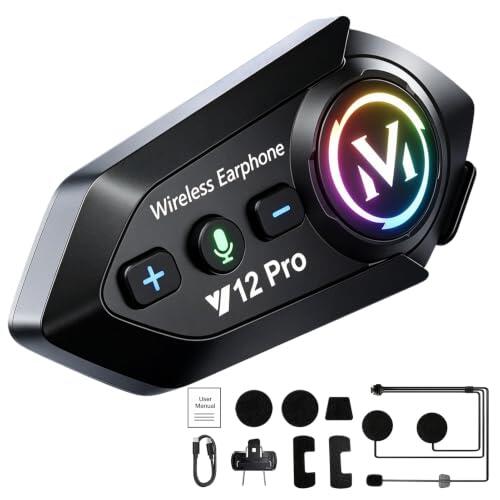 Intercomunicador Casco Moto Bluetooth 5.4 IP56 para Y12 Pro para Y10