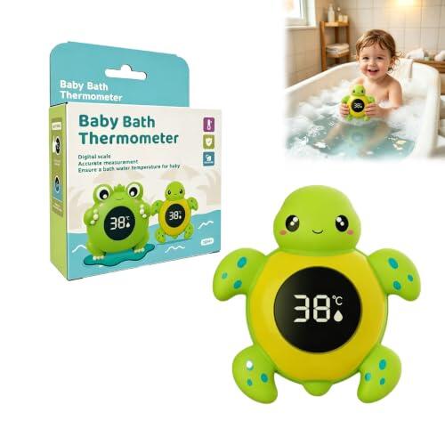 Termómetro Baño Bebé Digital, Tortuga, Flotante, sin BPA | Termómetro de Baño Flotante para Bebés Sin BPA, Con Alerta de Color, Juguete de Baño Seguro para Niños