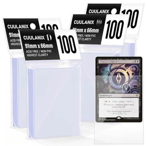 CUULANIX 400 PCS Fundas Blandas Cartas Sleeves, Transparentes, 66 X 91 Mm