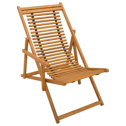vidaXL Silla de terraza 3 Posición Madera de Eucalipto Maciza Natural