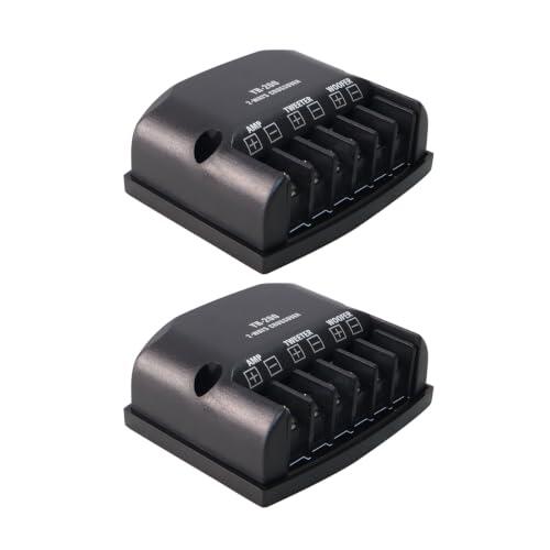 PLIXO 2PCS Metal 2 Vías Audio Pasivo Del Coche Altavoz Crossover Red 100W 12V Para El Sistema Estéreo Coche