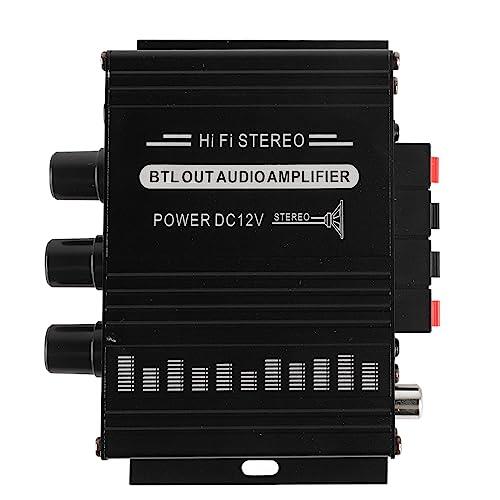 Keenso Amplificador de Coche Mini Amplificador Estéreo de Aluminio 12V