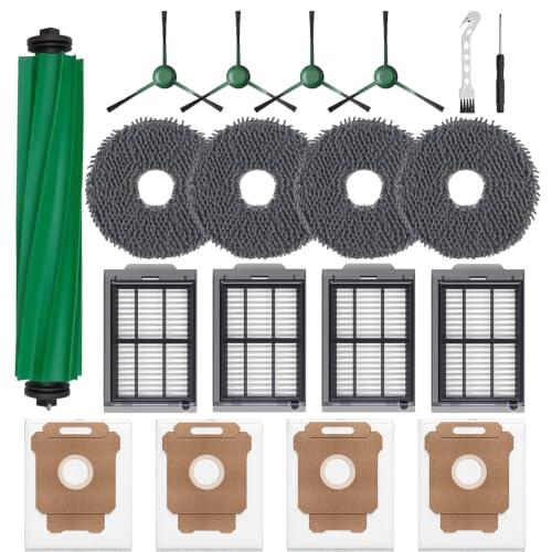 Accesorios de Repuesto para iRobot Roomba Plus 405 Combo/Plus 505 Combo Robot Aspirador,1 Cepillo Principal,4 Bolsas De Polvo,4 Filtros,4 Almohadillas De Fregado,4 Cepillos Laterales