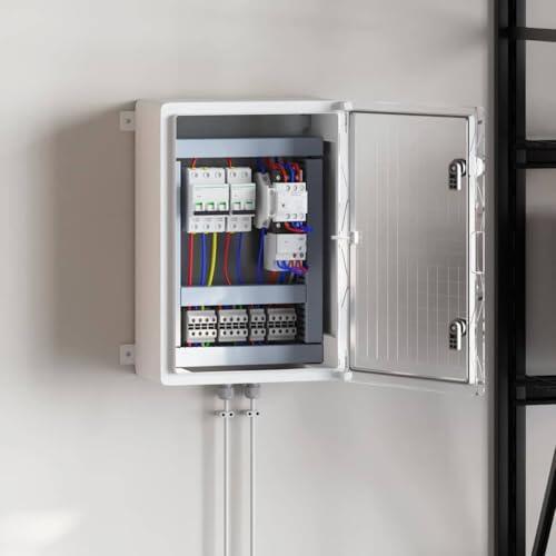 Gabinete de control de plástico ABS, caja vacía para taller e industria, 42 x 19,5 x 50 cm, color gris