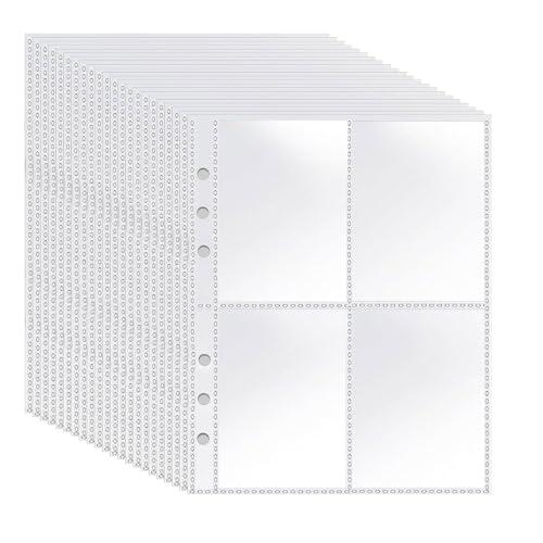 40 páginas fundas para cartas doble cara con 320 bolsillos | funda carta transparentes, protectores sobres 6 agujeros accesorios coleccionables, baloncesto, fútbol tarjetas