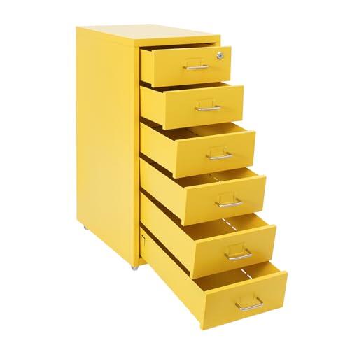 Archivador vertical de metal, almacenamiento de escritorio con 6 cajones