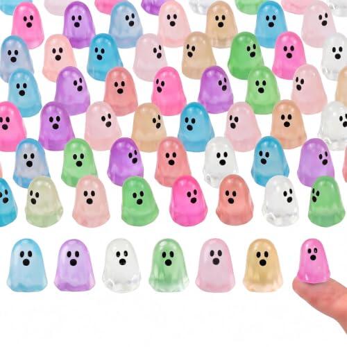 EPMOCN 50 Piezas Pequeñas Figuritas Luminosas de Resina, Figuras Fluorescentes Multicolor, para Decoración de Halloween, Acuario, Jardín, Paisaje y Hogar