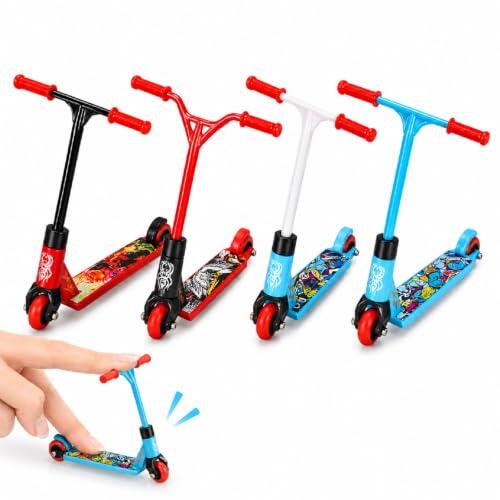 Domina el arte del patinete en miniatura: Set de 4 mini finger scooters con ruedas extraíbles