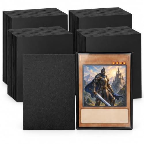 KASURE 400 Fundas para Cartas, 66x91mm Negro Card Sleeves, Fundas Magic | Fundas Cartas Standard de Comercio para Mtg, Carta de Comerci y Deportes, Juegos de Mesa, Tarjetas Mágicas