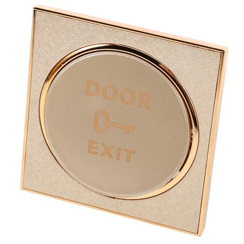 Elegancia y Resistencia en el Control de Accesos: El Botón de Salida Dorado con Diseño de Rejilla