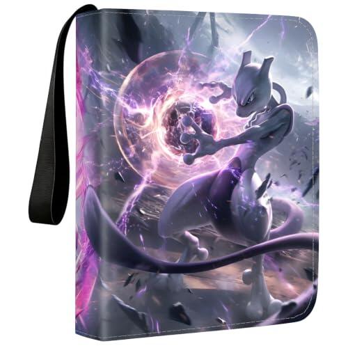 Carpeta de tarjetas coleccionables de 4/9 bolsillos, álbum de tarjetas coleccionables de doble cara de 50 páginas, capacidad de 400/900 tarjetas, carpeta portátil impermeable para tarjetas