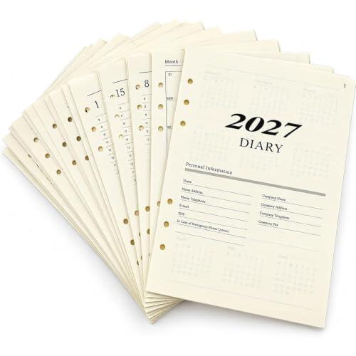 Planifique su 2027 con antelación: Recambio de Agenda A5 de 6 Agujeros