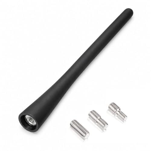 Antena Coche Repuesto para Coche Am/FM 18 cm, Antena Coche Corta Varilla de Radio con Adaptadores M4 M5 M6, Antena Corta Roscada para SUV Furgoneta Camión Autocaravana Sedán y Otros Vehículos